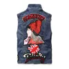 Gilet di jeans da uomo ricamo patchwork jeans slim gilet gilet da motociclista homme giacca senza maniche cappotto 2018 vestiti da uomo drop shipping1