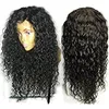 360 Lace Frontal Water Water Wigs Human Wigs-Glueless 150% Densidade Kinky Curly Virgem Brasileira Remy Full Front Wigs para Mulher Negra 14 polegadas