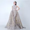 2023 New Sexy Gold Sequins Mermaid Evening Dresses With Detachable Skirt Prom Dress Long Formal Party Dress Pageant Gowns Celebrity Special Occasion