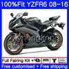 Insprutning För YAMAHA YZF R6 YZF-600 YZFR6 08 13 14 15 16 Svart grå varm 234HM.29 YZF 600 R 6 YZF600 YZF-R6 2008 2013 2014 2015 2016 Fairings