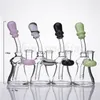 Glasbubbler med amerikansk färg på munstycke och bangerhängare Vattenrör Mini Bubbler Glass Ash Catcher Inline Percolatorbägare