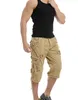 Pantalones de carga de hombre Pure Color Pure Capris Hip Hop Skateboard Pantalón de moda para hombre