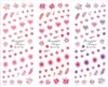Tırnak Etiketleri 3 Sayfa/Lot Yuvarlak Dot Serisi Kabarcık Çiçek DIY Sanat Çıkartma için Büyük Sac Su Transfer Çıkartması