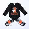 Il mio primo pagliaccetto per bambini di Halloween vestiti per bambini fantasma pagliaccetto nero zucca a strisce scaldamuscoli vestito a maniche lunghe tutine carine abbigliamento per bambini