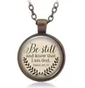 Hot On Sale Bible Verse Necklace 'Be Still and Know I Am God' Pendant Psalm 46:10 اقتباس سلاسل اليدوية للقلائد مجوهرات