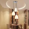 Modern Ceiling Pendant Lamp Glass Clouds Dining Room White Glass Flower Restaurant Hanging Light Bar Counter Flowers Drop Fixture