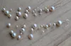 Schwimmende Perle Ohrringe, Illusion weiße Farbe Süßwasser Perle baumeln Ohrring, Multistrand Schmuck, Hochzeit Brautjungfer Geschenk