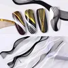 Neue 3D Gold Nagel Aufkleber Decals Elegante Einfache Streifen Muster DIY Nail art Dekoration Nagel Make-Up