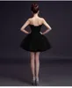Черные мини-короткие тюлевые вечерние платья, красивое короткое платье без бретелек с бисером и шнуровкой на спине, Sweet 16 Dress321r