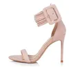 2018 kvinnor heta rosa parti skor spänne sandaler bröllop skor ankelband sandaler öppna tå gladiator sandaler tunna häl