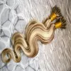 P8 / 613 Fusion Hair Extensions 1g / Nici Remy Nail / U Wskazówka Ciała Fala Keratyna Wstępnie klejenie Ludzkie włosy na Capsuel