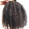 Brasilianska mänskliga Virgin Remy Kinky Curly Haft Weft Clip In Human Hair Extensions Obehandlad Naturlig Svart Färg 9 Små bitar En uppsättning