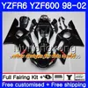 ヤマハのためのボディダークブルーの炎yzf r6 98 yzf600 yzfr6 98 99 00 01 02 230hm.14 YZF 600 YZF-R600 YZF-R6 1998 1999 2000 2000 2002 2002年