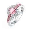 شحن مجاني أزياء عالية الجودة 925 Silver Diamond Jewelry Heart Zircon Crystal Ring مع Stones Valentine's Holiday Gifts HJ227