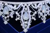 Luksusowy Ice Blue Princess Tiara Stoped Crystal Bridal Crown Wedding Party