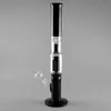 Bongs en verre classiques 17 "Tuyaux d'eau de source de percolateur Black Oil Rig Bongs en verre livrés avec une tige et un bol