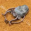 10 stks Natuurlijke Grijze Maansteen Glanzende Labradoriet Gesneden Spectrolite Stone Skull Hangers Set In Copper Bezel Mode-sieraden Maken Levert