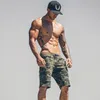 Heren gym fitness katoen camouflage shorts run jogging outdoor sport kalf-lengte crossfit joeibroek man training short broek