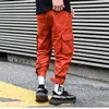 Moda camuflagem estilo punk homens corredor calças juventude streetwear hip hop jeans homens grandes bolso cargo calças harem calças homme