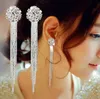 Diamond Earrings Long Exaggerated Temperament Round Tassel Dangle Pendant Women Personality Fashion Jewellry Accessories Party Gifts