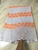 5 Yards/pc Top sale white african mesh cotton fabric and orange embroidery swiss voile lace for clothes BC10-3