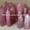 Obelisco di cristallo rosa Towercrystal HealingReik Grids Natural Rose Quartz Figurina Sfera gemma pietra per auto in piedi 6 sfaccettatura singola p9124611