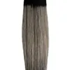 1B/Grau Ombre brasilianisches Echthaar glatt 8a Micro Loop Ombre Silbergrau 100 g reines brasilianisches Haar Human Micro Bead Haarverlängerungen 100er Jahre