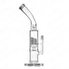 Vattenglasrör Splash Guard Oil Rig Diffuser Percolator 18.8mm Rökning Rör glas Bongs 13,8 inches Tall