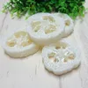 about 6-7 5cm in diameter is about 1 9cm round 150PCS Lot Natural Loofah Luffa Loofa Pad Spa Bath Facial Soap Holder Drop273e