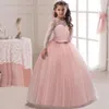 Many Color 2018 Flower Girl Dresses For Weddings Ball Gown long Sleeves Tulle Lace Beaded Long First Little Girl Communion Dresses294R