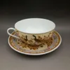 Vassoi per tazze da tè in porcellana cinese fatti a mano con motivo a pavone