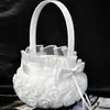 Cérémonie de mariage Party Love Case Satin Bowknot Rose Flower Girl Basket