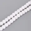 8mm Toptan Doğal Beyaz Taş Boncuk Gevşek Yuvarlak Spacer Boncuk Takı Yapımı Için 4/6/8/10 / 12mm 15 '' DIY Braceletnecklace