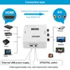 Mini Composite HDMI2AV 1080p Adapter wideo HD MINI HDMI do konwertera AV CVBS + L / R HDMI do RCA dla Xbox 360 PS3 PC360 z opakowaniem detalicznym
