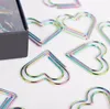 60 pièces 5 boîtes coloré coeur signet trombone bureau papeterie pour mariage bébé douche fête anniversaire faveur cadeau Souvenirs