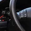 DIY Car Steering Wheel Cover com agulhas e fio de couro Artificial Cinzento Bege Car Styling Acessórios /