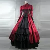 2023 Röd retro gotisk viktoriansk festklänning kostym 1700 -talet lång flare hylsa bågen period bollklänningar för kvinnor