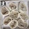 العقيق الطبيعي geode شريحة drusy druse الكوارتز الكهربائي العنقودية الخام النقاط الخام الخام البرازيلي المعادن عينات حزب الديكور