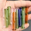 Smoke Glass Reusable Filter Tips For Tobacco Dry Herb Rolling Papers 45mm Length Cigarette Glass MouthTips Flat/Round Head mixed color