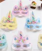 Mooie Halve Gezichtsmaskers Goud Glitter Papier Eenhoorn Maskerade Masker Voor Baby Kids Birthday Party Decoration Supplies Fashion 13Dy BB