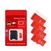 100 Real äkta fulla kapacitet 2 GB 4GB 8GB 16GB 32GB 64 GB Klass 10 TF Flash Memory SD -kort med SD -adapter i Red Generic Retail 8289576