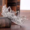 Couronnes de mariée baroques Bandeaux Argent Or Diadèmes De Mariage Bandeaux Cristal Filles Fête Diadème Reine Tiara Voile De Mariage Accessoires De Cheveux