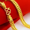 Hip Hop Mens Necklace Dragon Chain 18K gult guldfylld manlig solid halsband 23 tum Rockstil Tillbehör smycken7422722