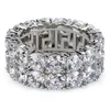 Anello hip hop a ghiaccio micro pavimentazione cz pietra tinnis anello da uomo donna fascino di lusso gioielli di lusso cristallo