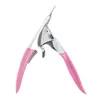 Manicure Nail Cutter Rvs Nail Clipper Acrylic Gel False Nail Tip Cutter Clipper Tool U-vormige Clipper Kleur Willekeurig Rood en Roze