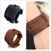 Bijpassende snaps lederen manchet armband blanks zwart bruin punk dik brede riem polsbandje voor heren dames verstelbare sieraden geschenken groothandel