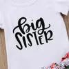 Familjsmatchande kostymer Matcha Sister039s kläder Set Baby Girl Little Sister Romperpants och Big Sister Tops T Shirtskirt 2640039575761