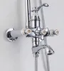 Rolya Venus Golden / White / Orb / Chrome Blootgestelde luxe badkamer Douchesysteem Bathshower Mixer Set