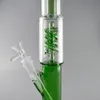 16,7-inch groene glazen waterpijp bong met ijsknijp voor een soepele rookervaring