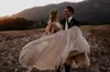 Nude Champagne Wedding Dresses 2019 Deep V-Neck lace backless Whimsical Boho Dreamy Bridal Gowns Sexy Beach Vestido De Noiva floor length